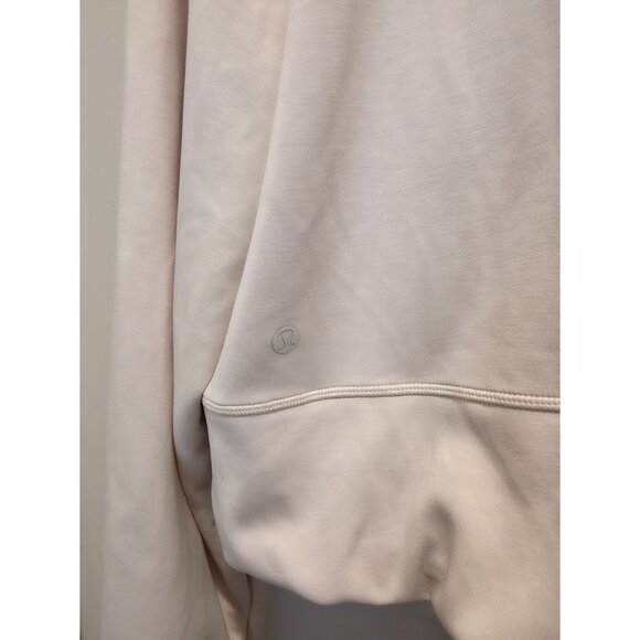 Lululemon Softstreme Full-Zip Cropped Light Ivory Athleisure Hoodie Sz 14 - Picture 8 of 10